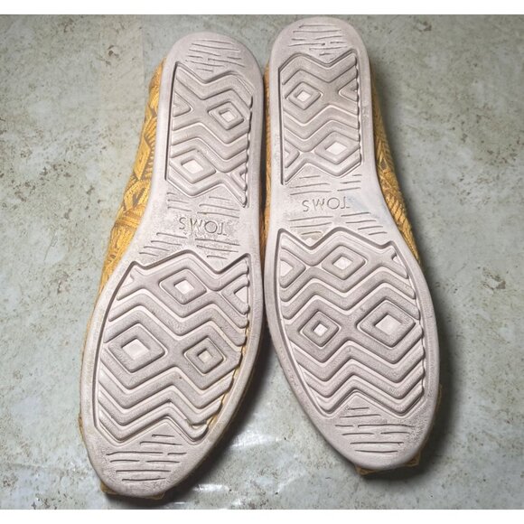 Toms Womens Yellow Embroidered Semi-sheer Slip-On Shoes Casual Boho Cottagecore - Picture 7 of 10
